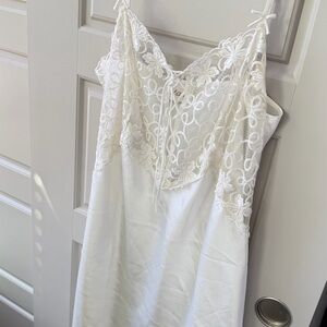 Elegant White Lace Midi Dress